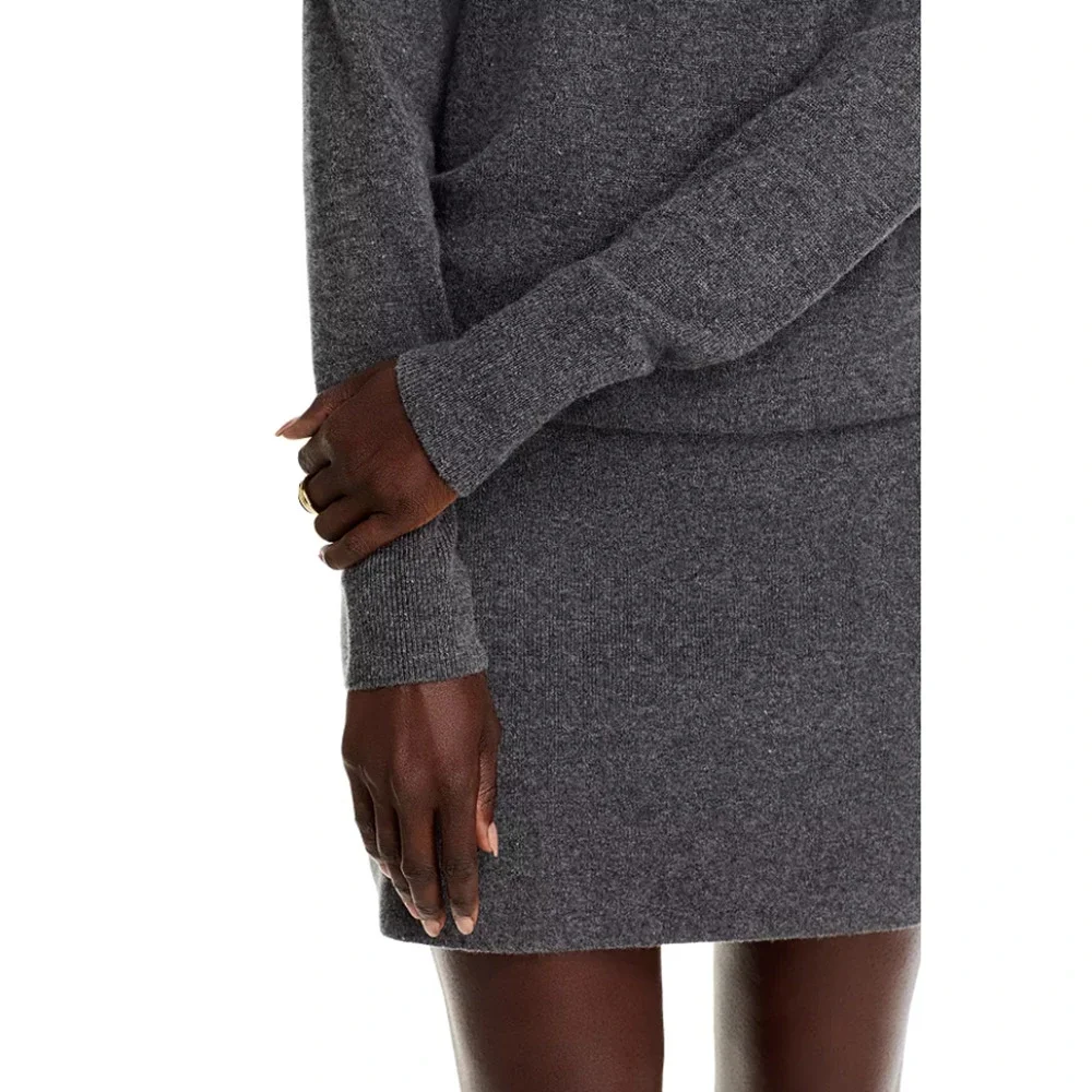Veronica Beard Women Cassidy Sweater Dress Charcoal Size M